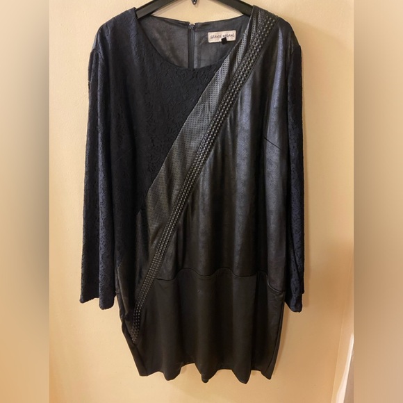Grande Madame faux leather look black midi dress - size 3XL - Picture 1 of 10